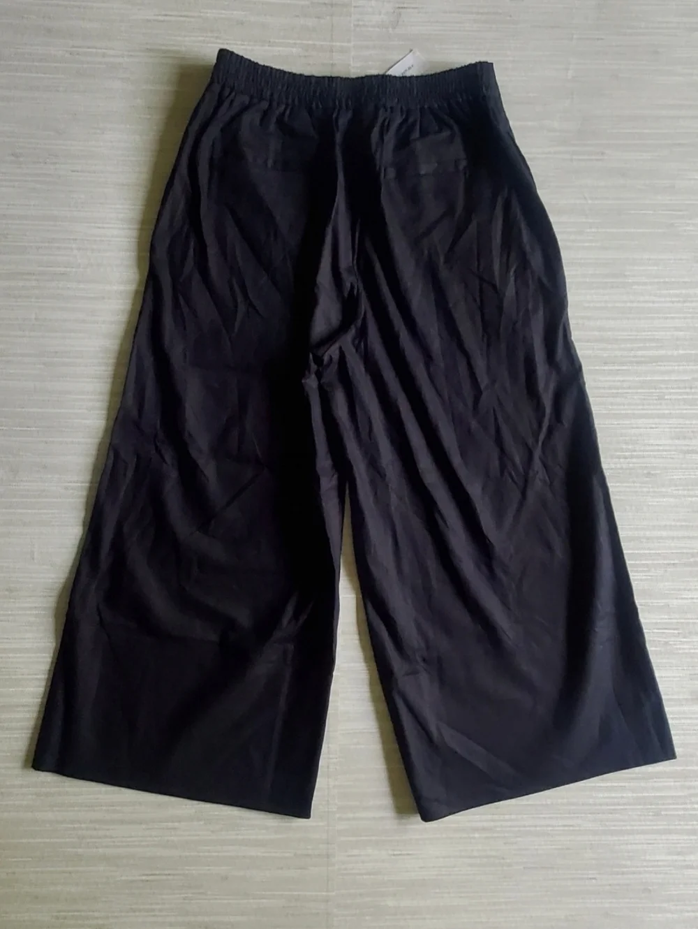 Banana Republic Linen Blend Wide Leg Cropped Pull-On Pants Black S, M, L, XL NWT